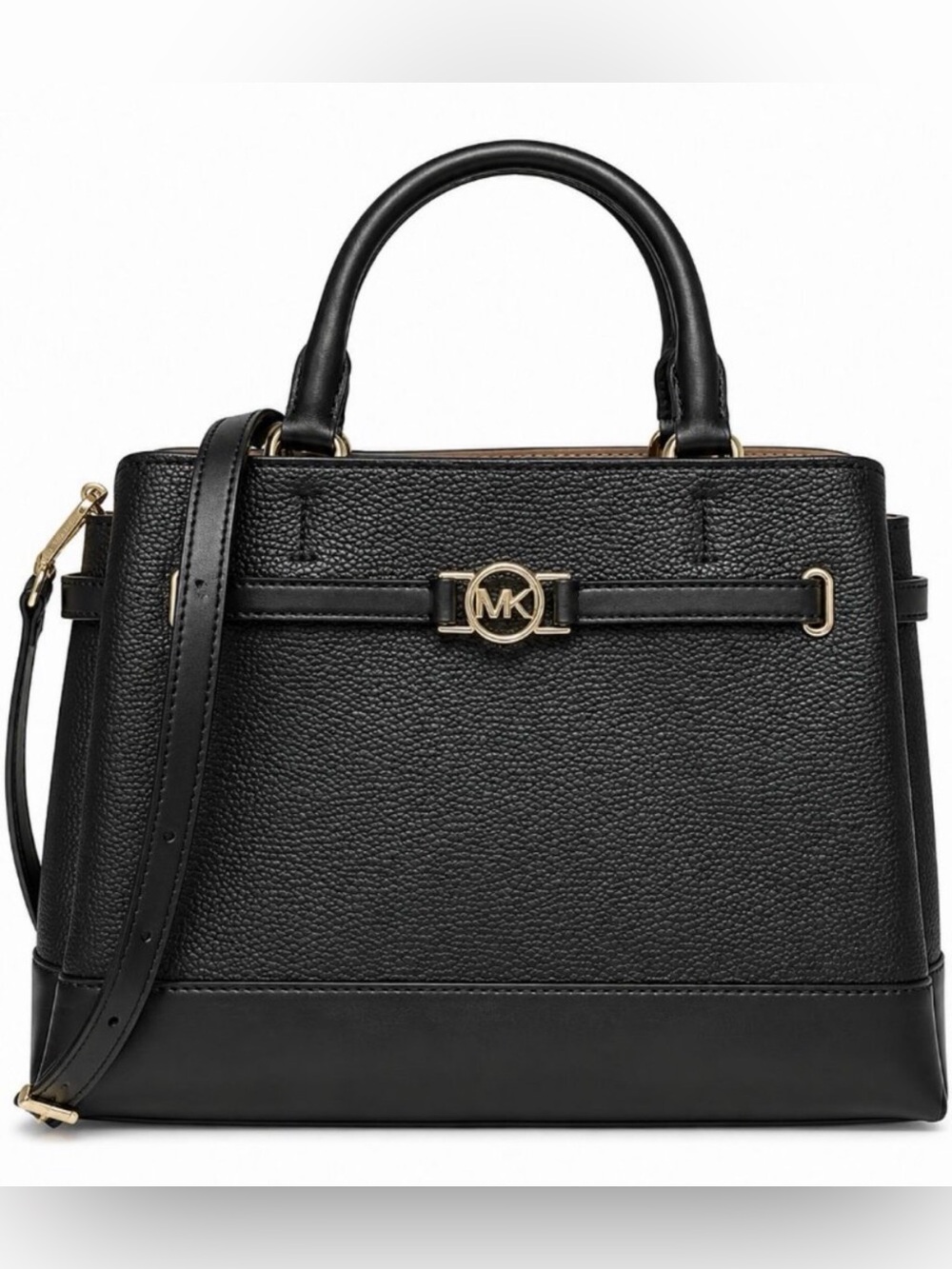 Michael Kors Reed Small Pebbled Leather Satchel with Gold Hardware - Picture 1 of 5